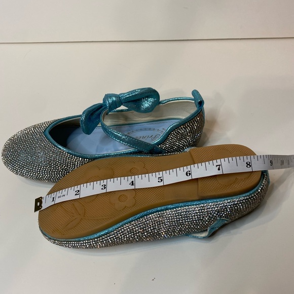 Silver and Blue Rhinestone Princess Flats - Picture 6 of 8